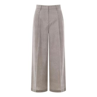 Max Mara Dames, Broeken, Beige, Maat: XS Wol