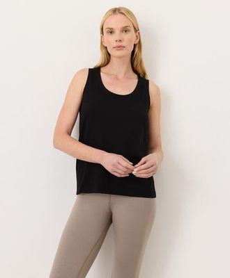 Pact Luxe Essential Scoop Neck Tank Made With Organic Cotton in Black at Nordstrom, Size Xx-Large