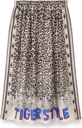 Me369 Womens Hailey Tiger Print Midi Skirt In Sand