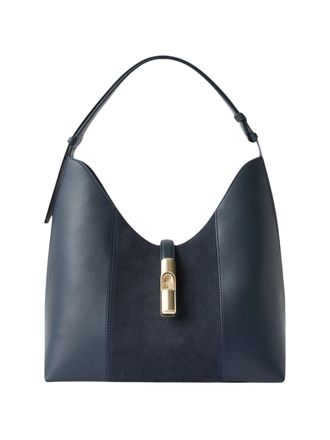 Furla Goccia M Hobo Navy Blue Calf Leather Hobo Bag