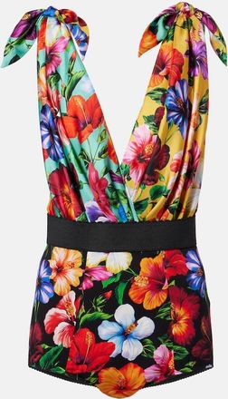 Dolce & Gabbana Floral silk-blend playsuit