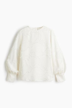 H&M Jacquardbluse - Weiss