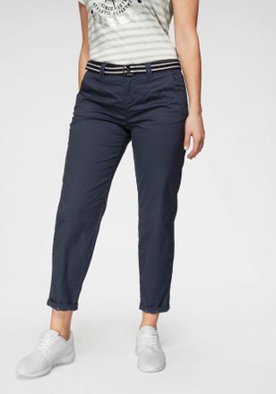 Kangaroos Chinohose KANGAROOS, Damen, Gr. 46, N-Gr, blau (marine), Obermaterial: 98% Baumwolle, 2% Elasthan, bedruckt, unifarben, normal kn&ouml;chellang, Hosen Chin