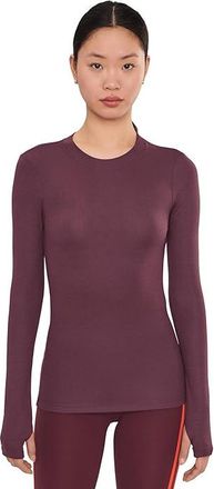 SPLITS59 Louise Rib Long Sleeve Womens Clothing Dark Cherry : LG, Spandex/Tencel