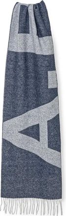 A.P.C. Sciarpa in lana con logo jacquard - Blu