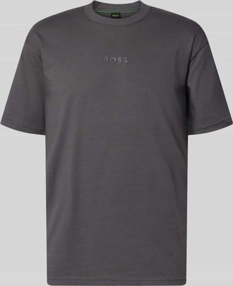 HUGO BOSS T-Shirt aus reiner Baumwolle in Mittelgrau, Gr&ouml;&szlig;e XXXL