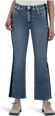 Kut from the Kloth Kelsey High-Rise Ankle Flare Raw Hem Side Inset in Inerrant Womens Jeans Inerrant : 16 27, Cotton/Denim/Polyester