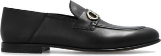 Ferragamo Black Calfskin Slip-On Mens Loafers