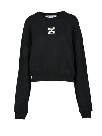 Off-white Black Cotton Crewneck Regular Fit Sweatshirt