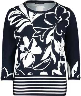 Betty Barclay Ronde hals gebreid - Dames - Truien - Blauw - Maat: L