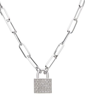 Meshmerise 18K Over Silver 0.25 Ct. Tw. Diamond Padlock Necklace