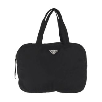 Prada Pre-owned Tote Bags, female, Black, Size: ONE SIZE Pre-owned Vintage Nylon Tote Bag