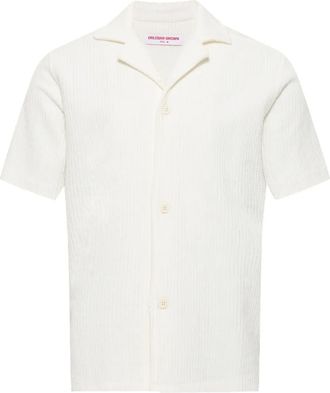 Orlebar Brown Howell Drop Needles overhemd met knoopsluiting - Wit