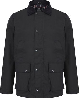 Kensington Eastside Mens Navy Cotton Wax Jacket With Corduroy Collar - Size X-Large