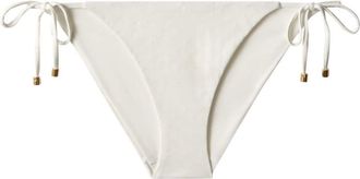 Jimmy Choo London Ariah logo-print bikini bottoms - women - Lycra/ECONYL - 38 - White