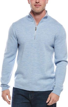 Magaschoni Merino Wool-Blend 1/4-Zip Mock Neck Sweater