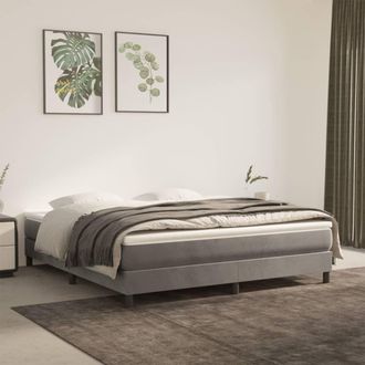 vidaXL Estructura De Cama Sin Colch&oacute;n Terciopelo Gris Claro 160x200 Cm Vidaxl