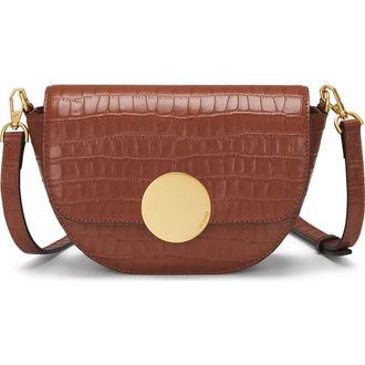 Oryany Lottie Croc Embossed Crossbody Bag in Toffee Tan at Nordstrom Rack