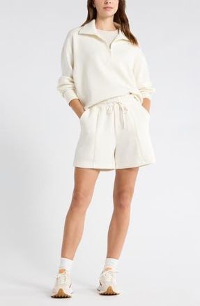 Zella Whisper Knit High Waist Shorts in Beige Ivory Heather at Nordstrom Rack, Size X-Small