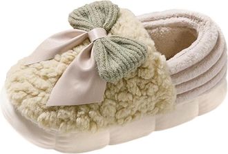 Generic House Slippers Women Winter Warm Bedroom House Shoes With Soft Padded Bow tie Soft Plush Cozy Booties