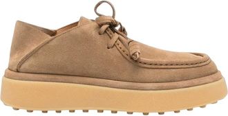 Tod's Brown Suede Platform Loafers