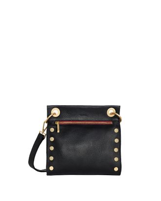 Hammitt Hammitt Tony Black Brushed Gold Red Zip Med
