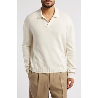 Frame Denim Wool & Silk Johnny Collar Sweater in Off White at Nordstrom Rack, Size X-Large