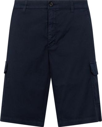 Moorer Aron Shorts - Heren - Korte Broeken - Blauw - S - Katoen - Korte Broeken