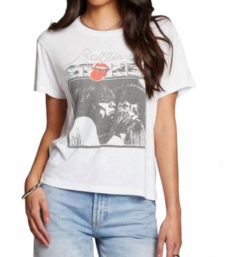 Chaser Mick And Keith Rolling Stones Graphic Tee In White