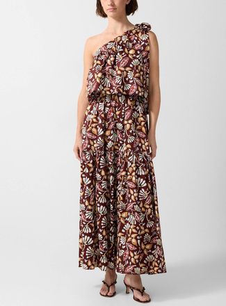 Vanessa Bruno Womens Botanical shapes tiered one-shoulder maxi dress