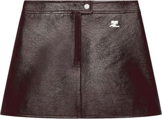 Courr&egrave;ges Logo-patch Vinyl-effect Mini Skirt