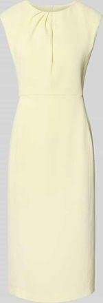 Marc Cain Regular Fit Midikleid mit Gehschlitz in Hellgelb, Gr&ouml;&szlig;e 34