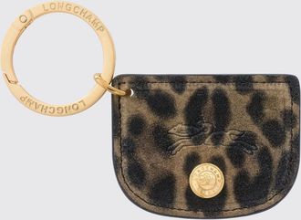 Longchamp Portachiavi in camoscio stampa animalier