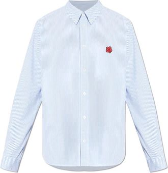 Kenzo Gestreept Overhemd - Heren - Zakelijke Overhemden - Blauw - XL - Katoen - Overhemden
