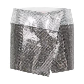 NU&Eacute; Mini Gonna Metallizzata con Strass - - Skirts - Donna - Grigio - S