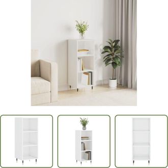 vidaXL Credenza moderna - Credenza Bianco Lucido 34,5x32,5x90 cm in Legno Multistrato