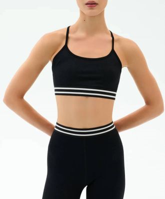 SPLITS59 Cali Active Rib Bra In Black/white