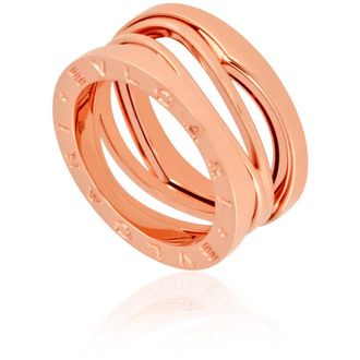 Bulgari B.Zero1 18K Pink Gold 3-Band Ring, Size 50
