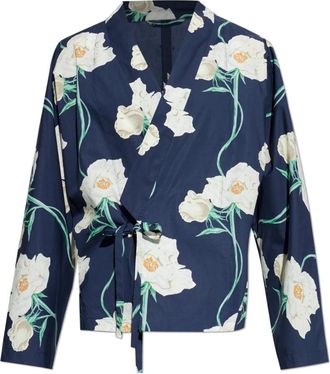 Kenzo Licht Kimono Jasje - Dames - Kimonos - Blauw - M - Wol - Overhemden