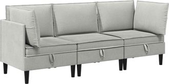 vidaXL Juego De Muebles De Sal&oacute;n 3 Uds. Gris Claro Tela Vidaxl