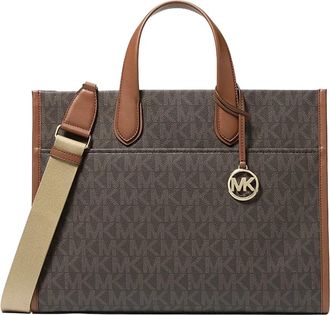 Michael Kors Gigi Large Logo Tote - Dames - Shoppers - Bruin - ONE Size - Leer - Tassen