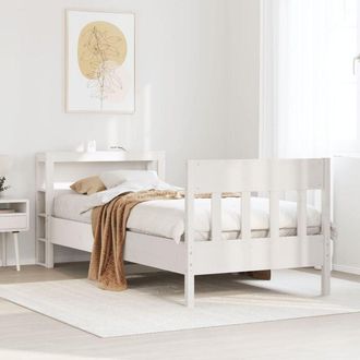 vidaXL Vidaxl - Estructura De Cama Sin Colch&oacute;n Madera Maciza Blanca 75x190 Cm