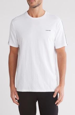 Calvin Klein Logo Piped Sleeve Cotton Graphic T-Shirt in Brilliant White at Nordstrom Rack, Size Xx-Large
