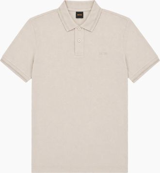 HUGO BOSS Mens Boss Pe Interlock Relaxed Fit Polo - Cream - Size: 40
