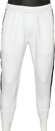 Emporio Armani White Cotton Knit Logo Band Detail Joggers