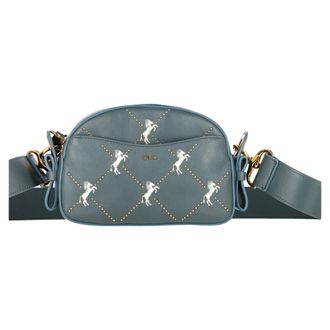 Chloé Pre-owned Womens Chloé Cloudy Embroidered Horse Crossbody Bag in Blue Leather - One Size