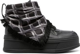 Liu Jo Black Selma 02 Leather Fringed Scarf Boots