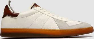 Officine Creative Mens Militia Leather Sneaker In White