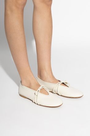 Bottega Veneta Leather Ballerinas Rosa, Womens, Cream