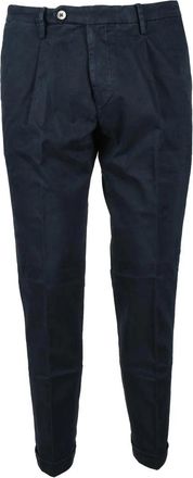 Michael Coal Cotton Stretch Trousers With Tapered Leg Design